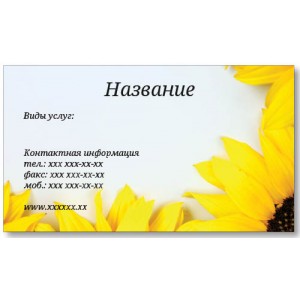 Візитки 100 шт - Соняшники