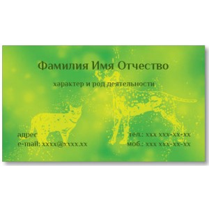 Візитки 100 шт Ветеринарія / Заводчики / Розплідники / Тварини - Кіт-пес 3